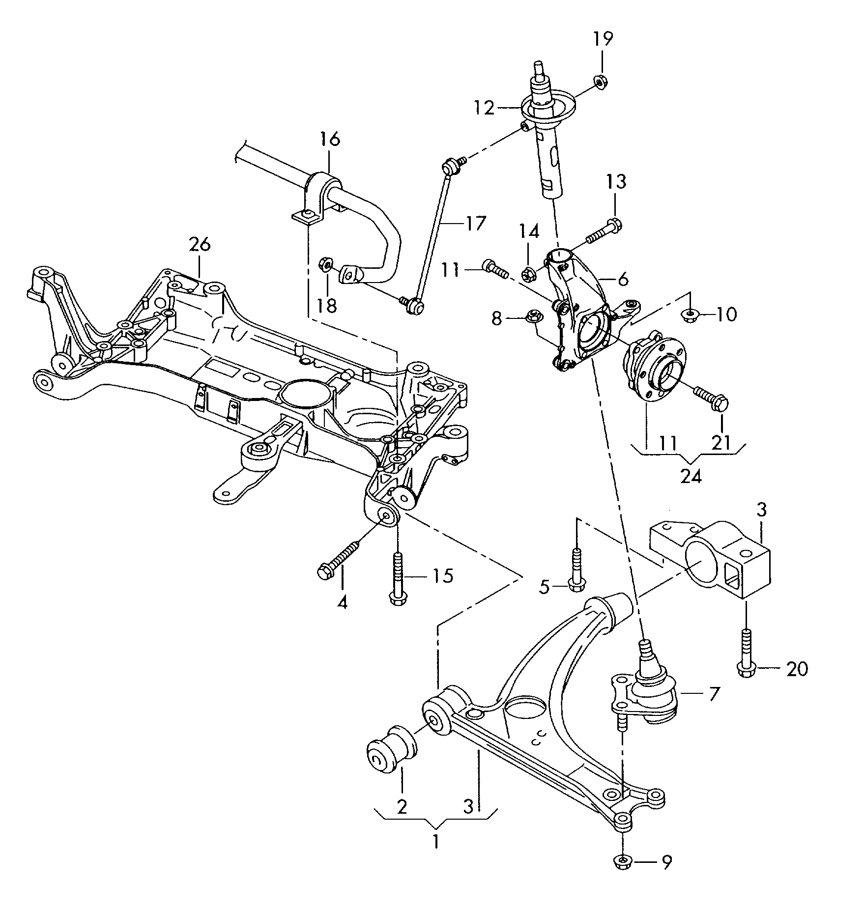 VW 3C0 407 151 G - Länkarm, hjulupphängning xdelar.se