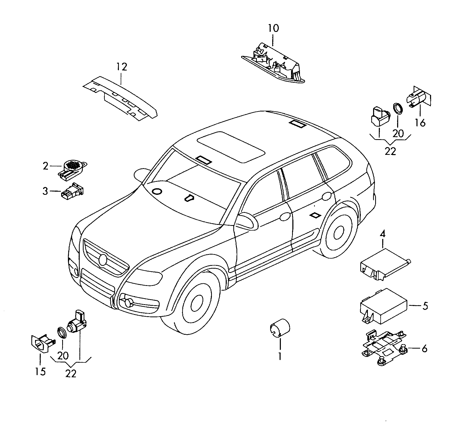 VW 3D0 998 275 A - Sensor, parkeringshjälp xdelar.se