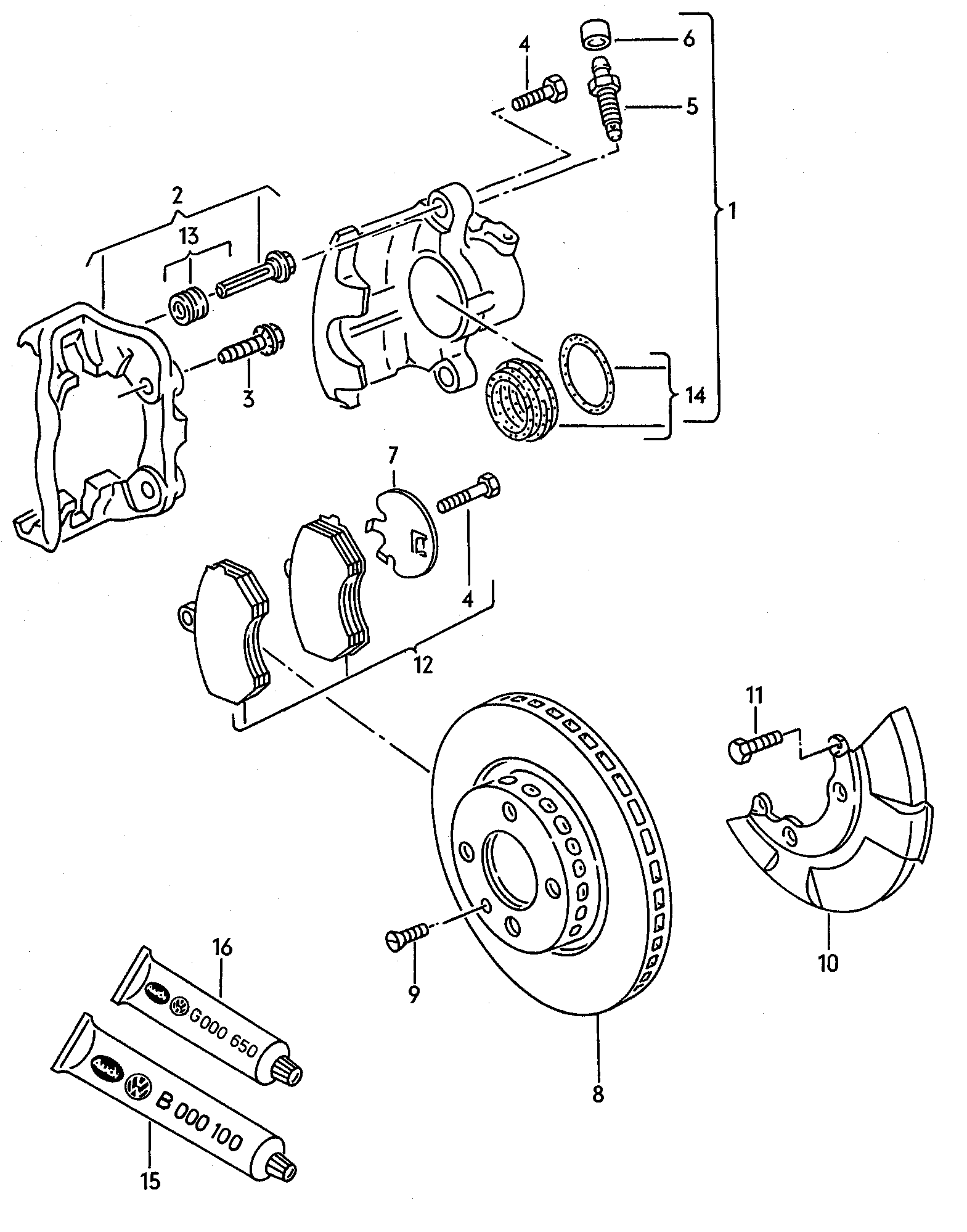 AUDI 357698480AX - 1 set: brake caliper housing xdelar.se