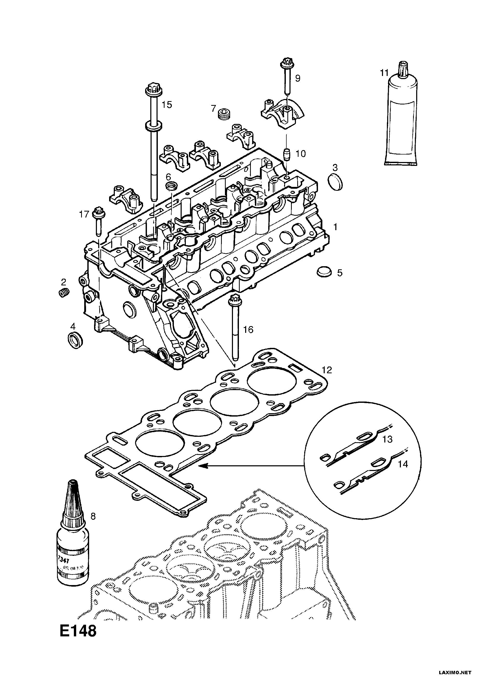 Opel 56 07 421 - Packning, topplock xdelar.se